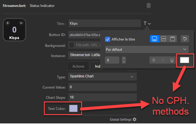 streamDeck CPH. methods to change Text colors · Streamer.bot Ideas and ...